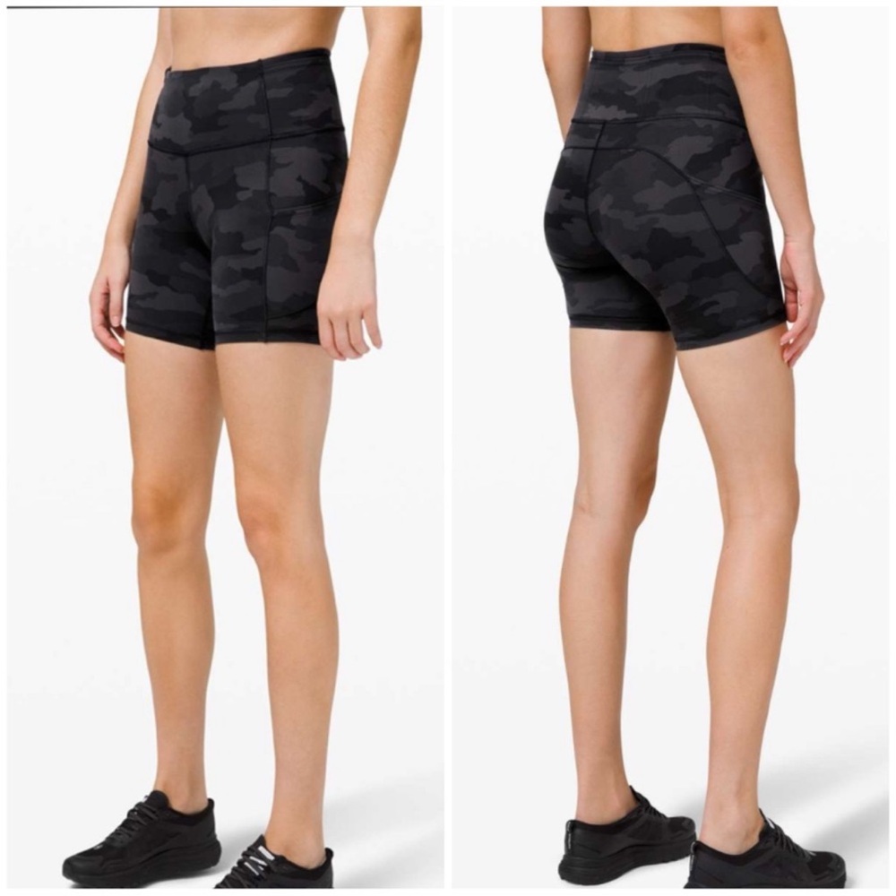 Lululemon Fast and Free Shorts in Heritage 365 Camo Deep Coal Multi